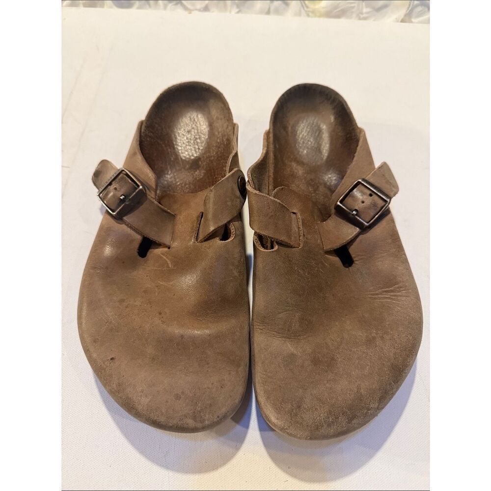 Birkenstock Brown Slip-On Clogs with Buckle